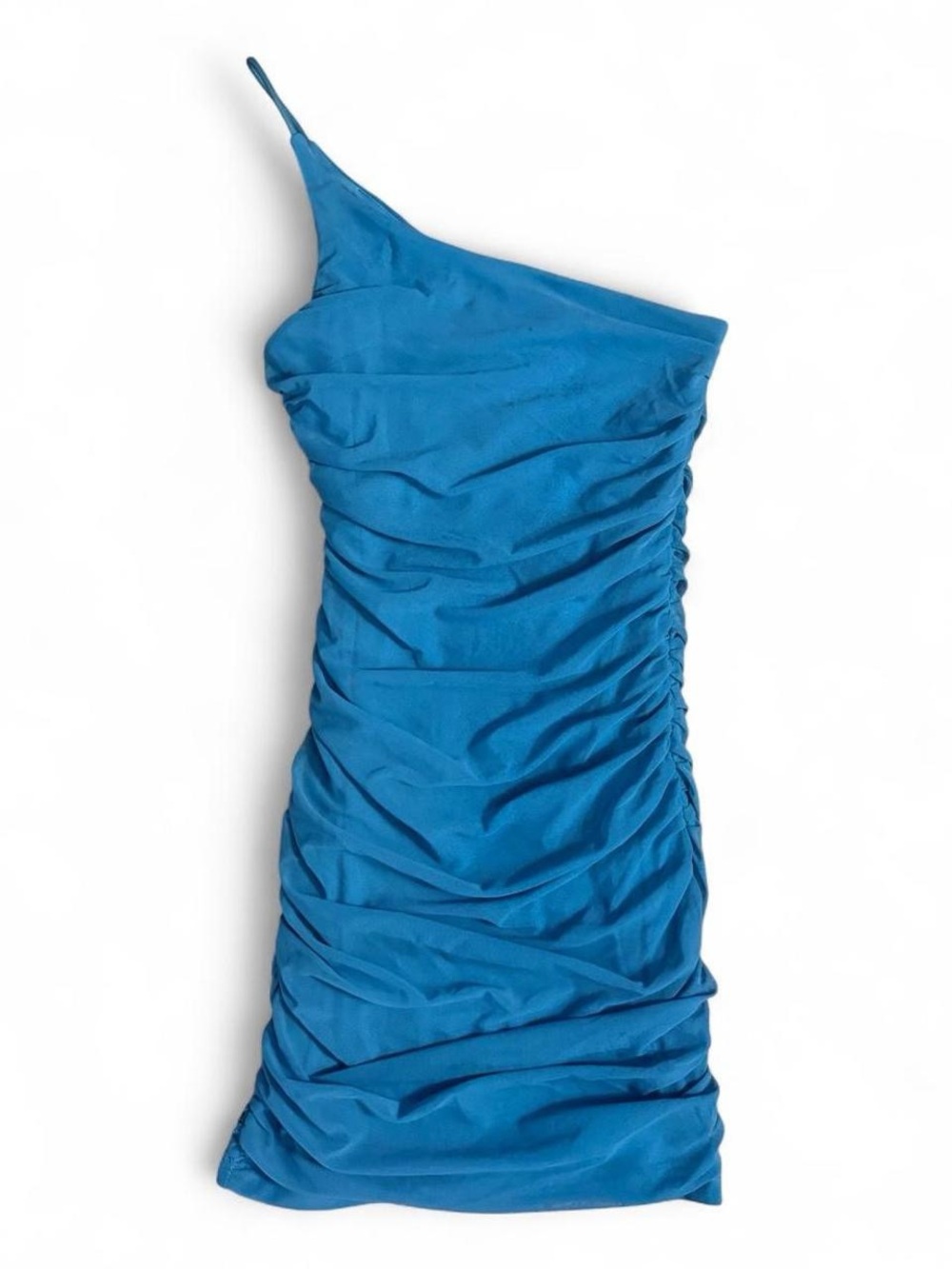 Princess Polly One-Shoulder Ruched Teal-Blue Dress